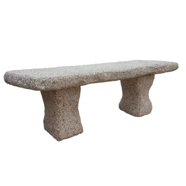 Banc Granit bouchardé rustique