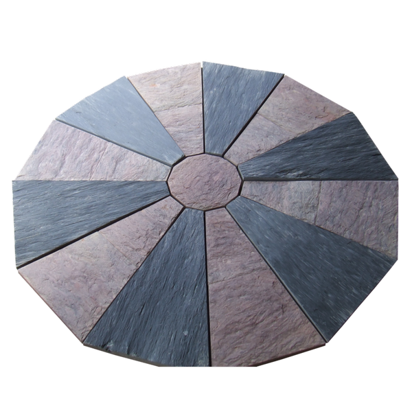 Rosace Schiste mauve et bleu-noir